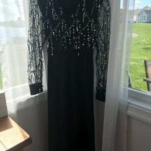 BLACK SEQUINS DRESS